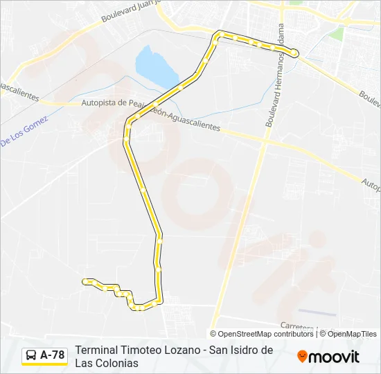 A-78 Bus Line Map