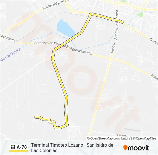 A-78 Bus Line Map