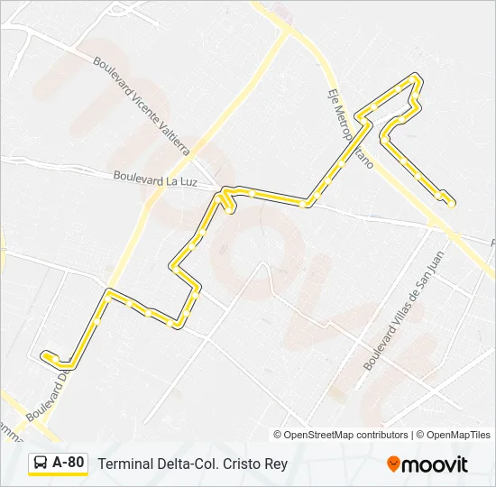 A-80 Bus Line Map