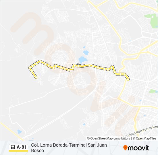 Mapa de A-81 de autobús