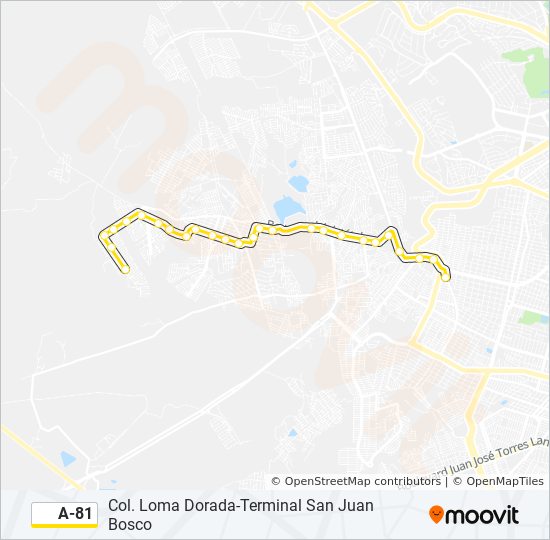 Ruta a81: horarios, paradas y mapas - Col. Loma Dorada-Terminal San Juan  Bosco (Actualizado)