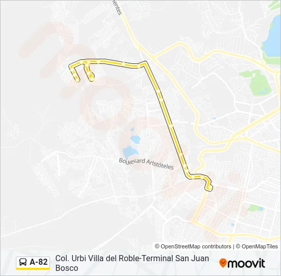 A-82 Bus Line Map