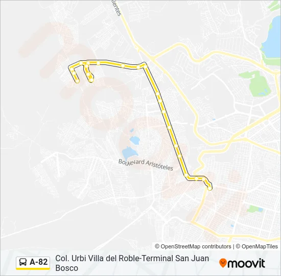 A-82 Bus Line Map
