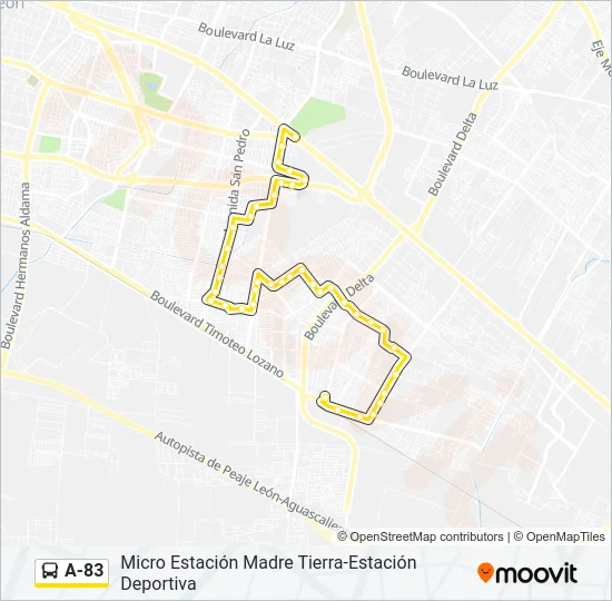 A-83 Bus Line Map