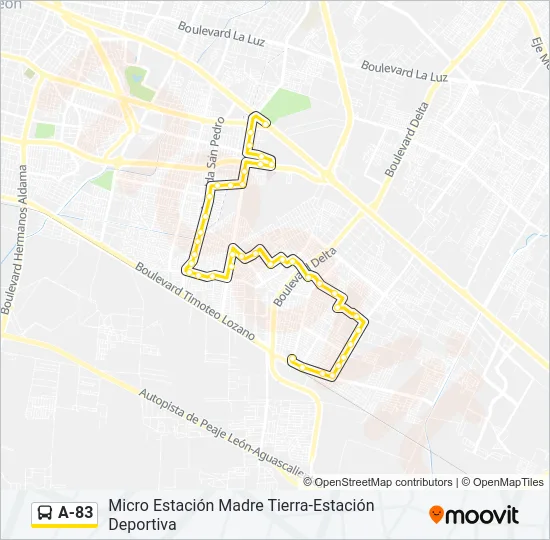 A-83 Bus Line Map