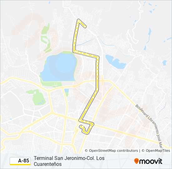 Mapa de A-85 de autobús