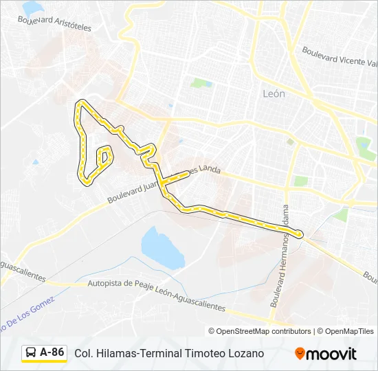 A-86 Bus Line Map