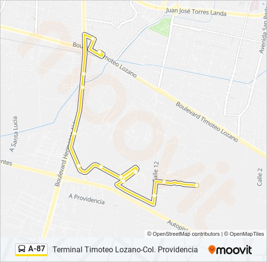 A-87 bus Line Map