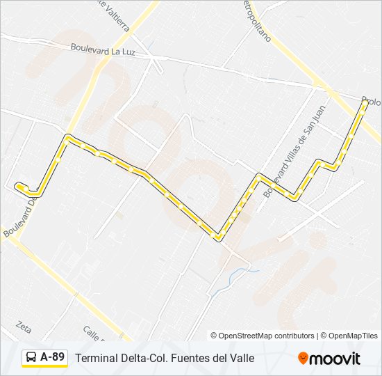 A-89 bus Line Map