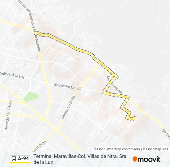 A-94 Bus Line Map