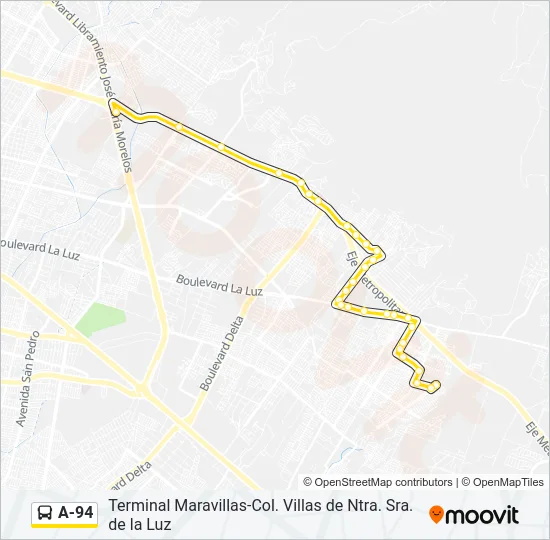 A-94 Bus Line Map