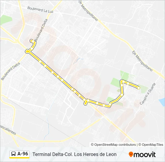 A-96 Bus Line Map