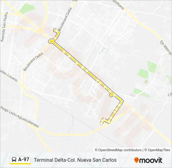A-97 Bus Line Map