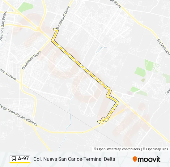 A-97 Bus Line Map