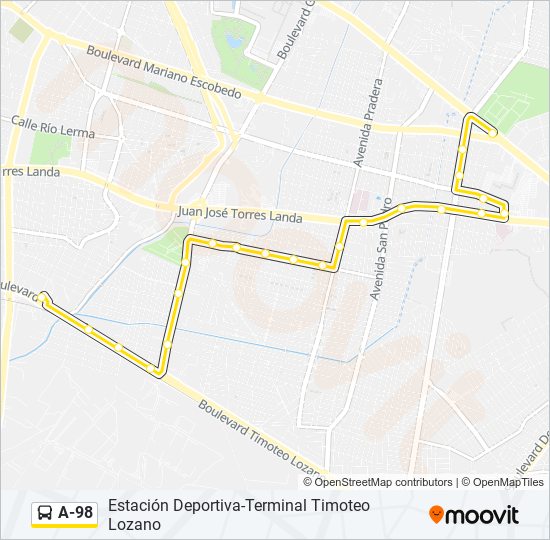 A-98 bus Line Map