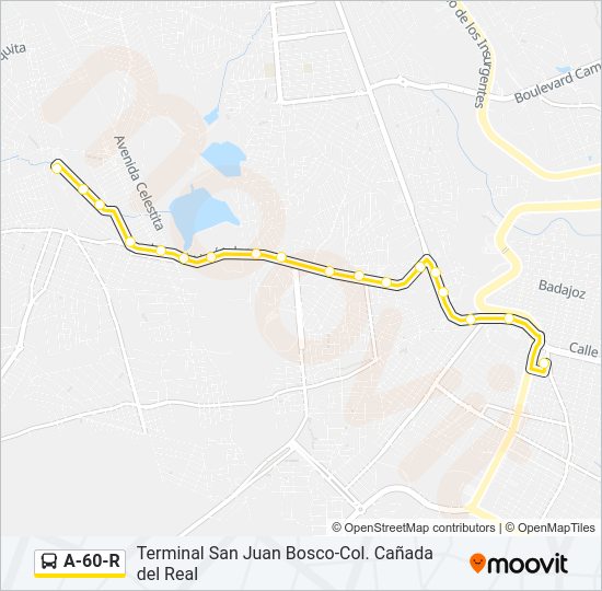 A-60-R Bus Line Map