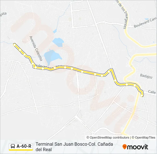 A-60-R Bus Line Map