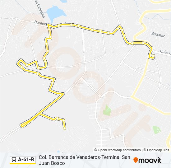 Mapa de A-61-R de autobús