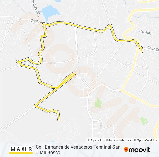 A-61-R bus Line Map