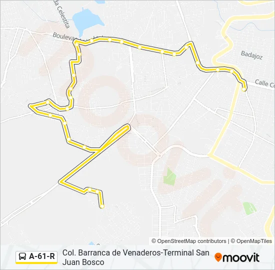 A-61-R Bus Line Map