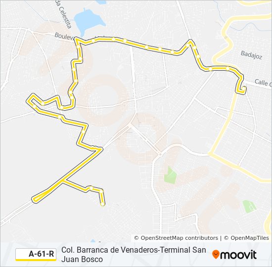 Mapa de A-61-R de autobús