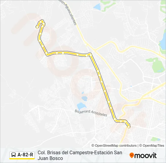 Mapa de A-82-R de autobús