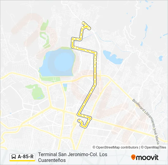 A-85-R Bus Line Map