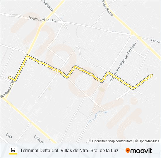 A-45 OTE bus Line Map