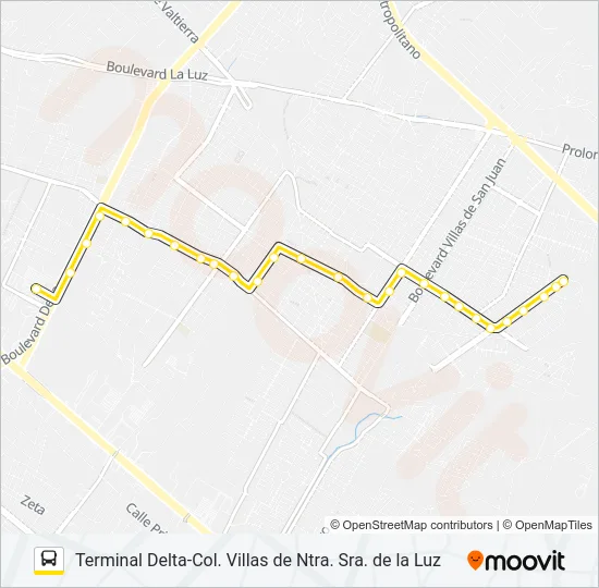 A-45 OTE Bus Line Map