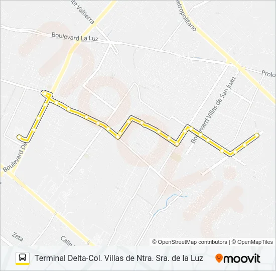 A-45 OTE Bus Line Map