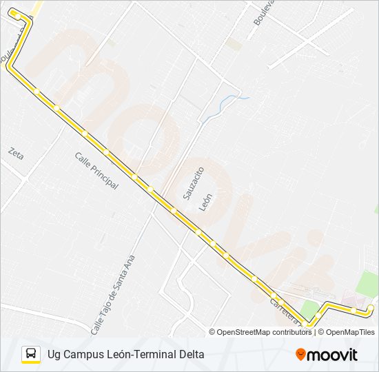 Mapa de A-56 OTE de autobús