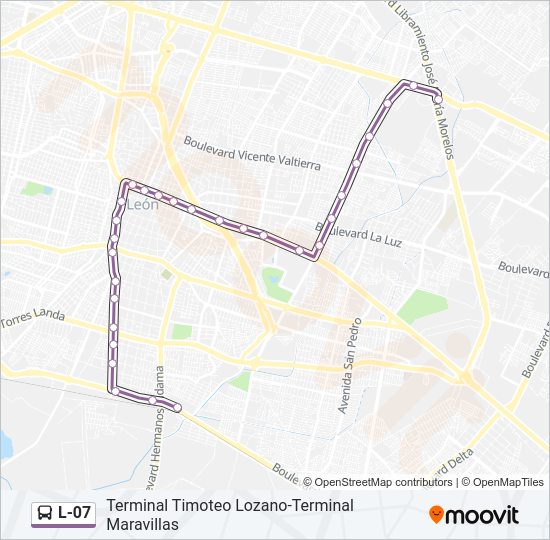 Mapa de L-07 de autobús