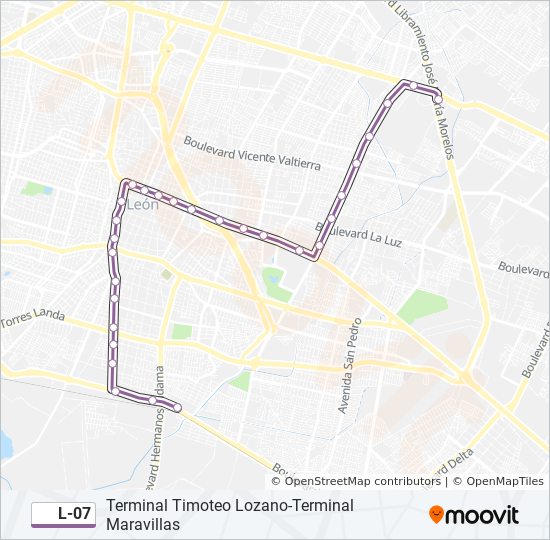Mapa de L-07 de autobús