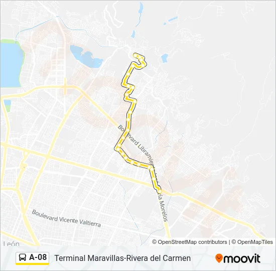 A-08 Bus Line Map