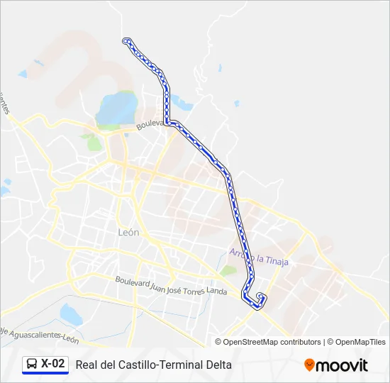 X-02 Bus Line Map