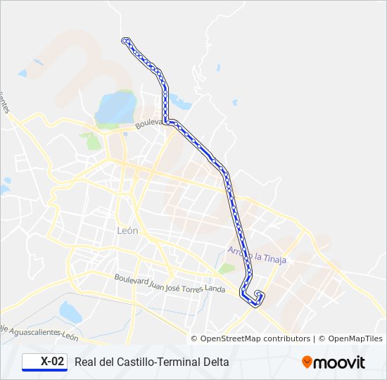 Mapa de X-02 de autobús