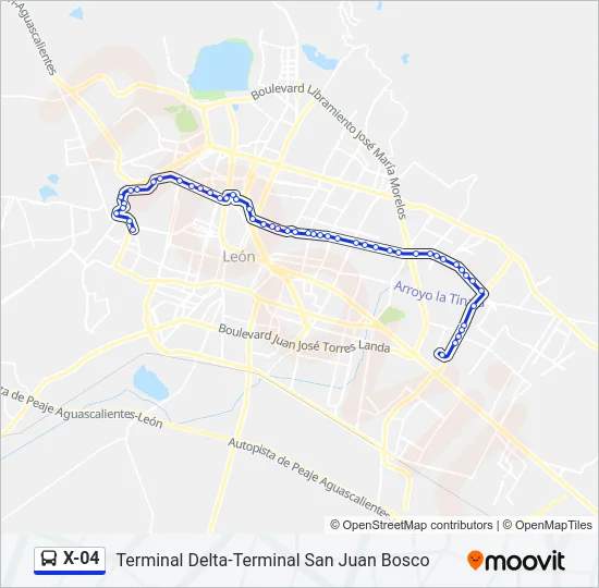 X-04 Bus Line Map