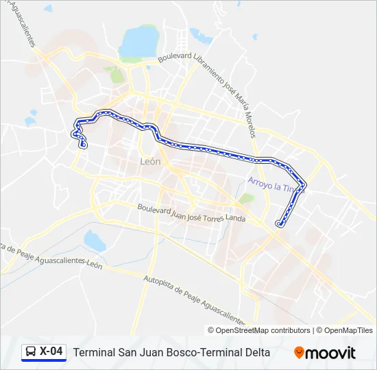 X-04 Bus Line Map