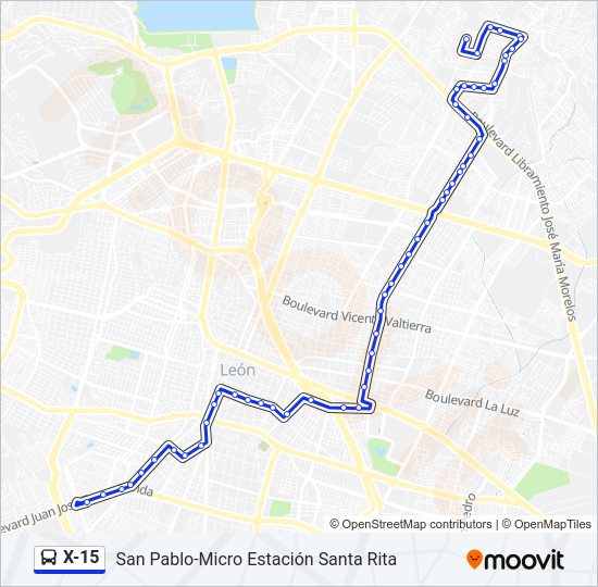 Mapa de X-15 de autobús