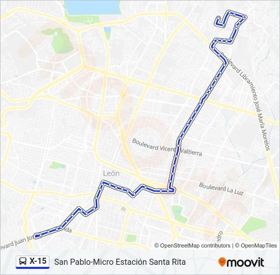 X-15 Bus Line Map