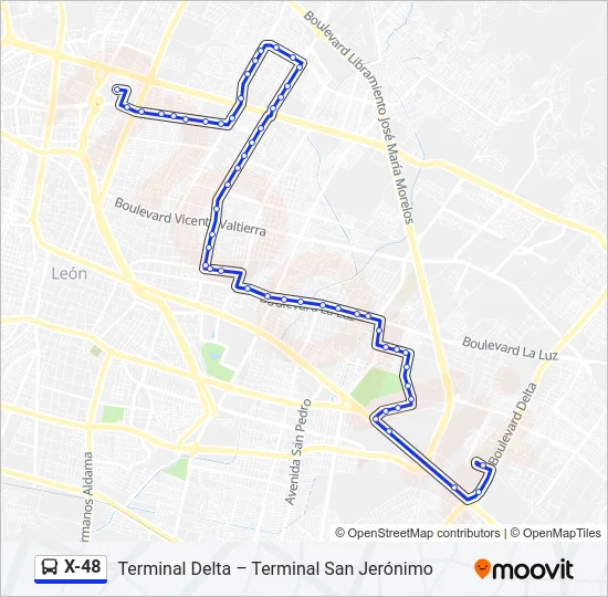 X-48 Bus Line Map