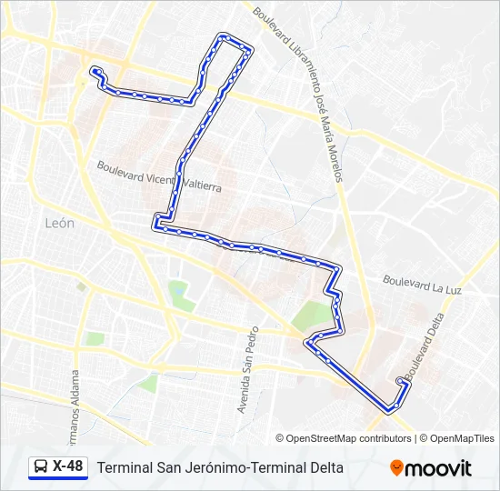 X-48 Bus Line Map