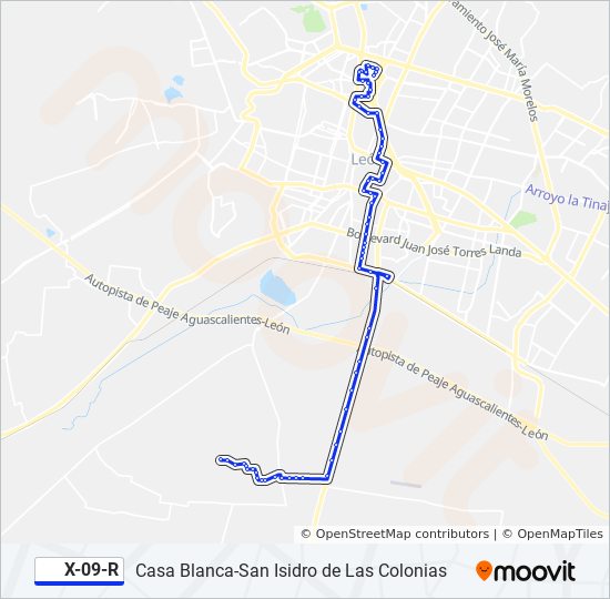X-09-R bus Line Map