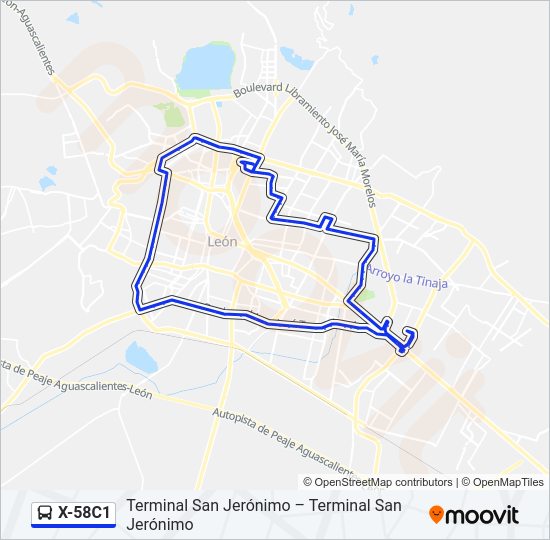 Mapa de X-58C1 de autobús