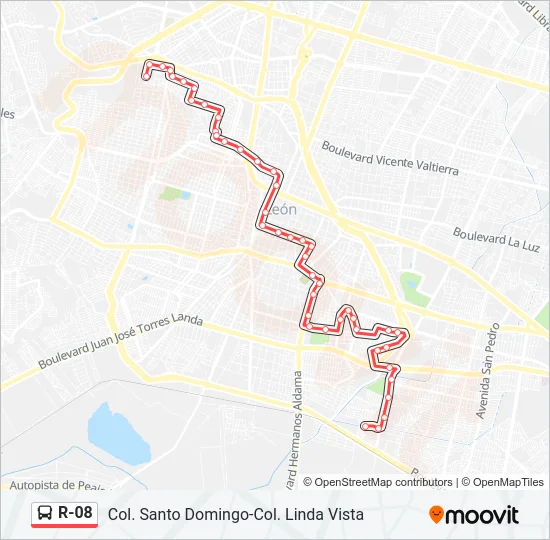 R-08 Bus Line Map