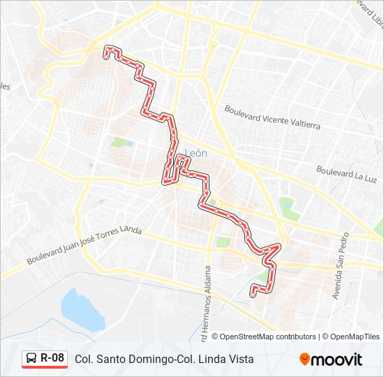 R-08 bus Line Map