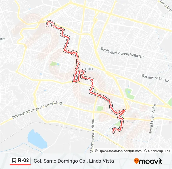 R-08 Bus Line Map
