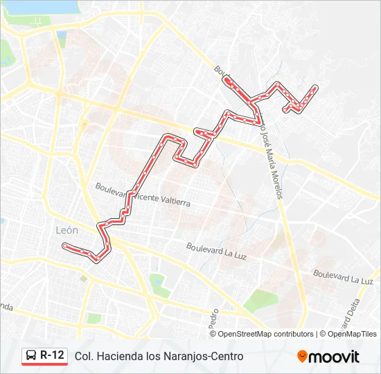 R-12 Bus Line Map