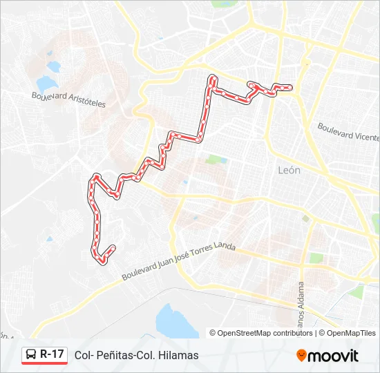 R-17 Bus Line Map