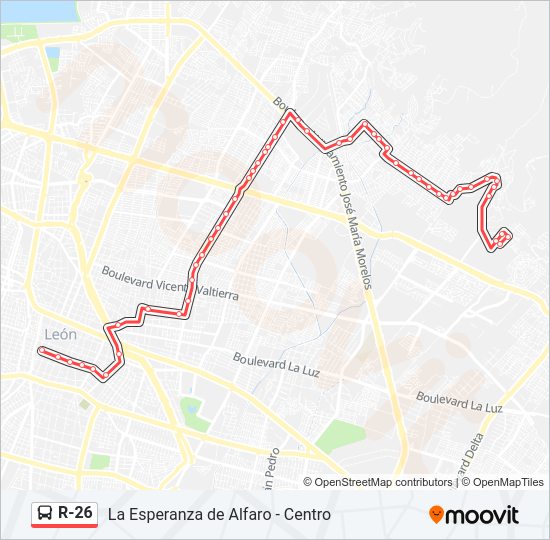 R-26 Bus Line Map